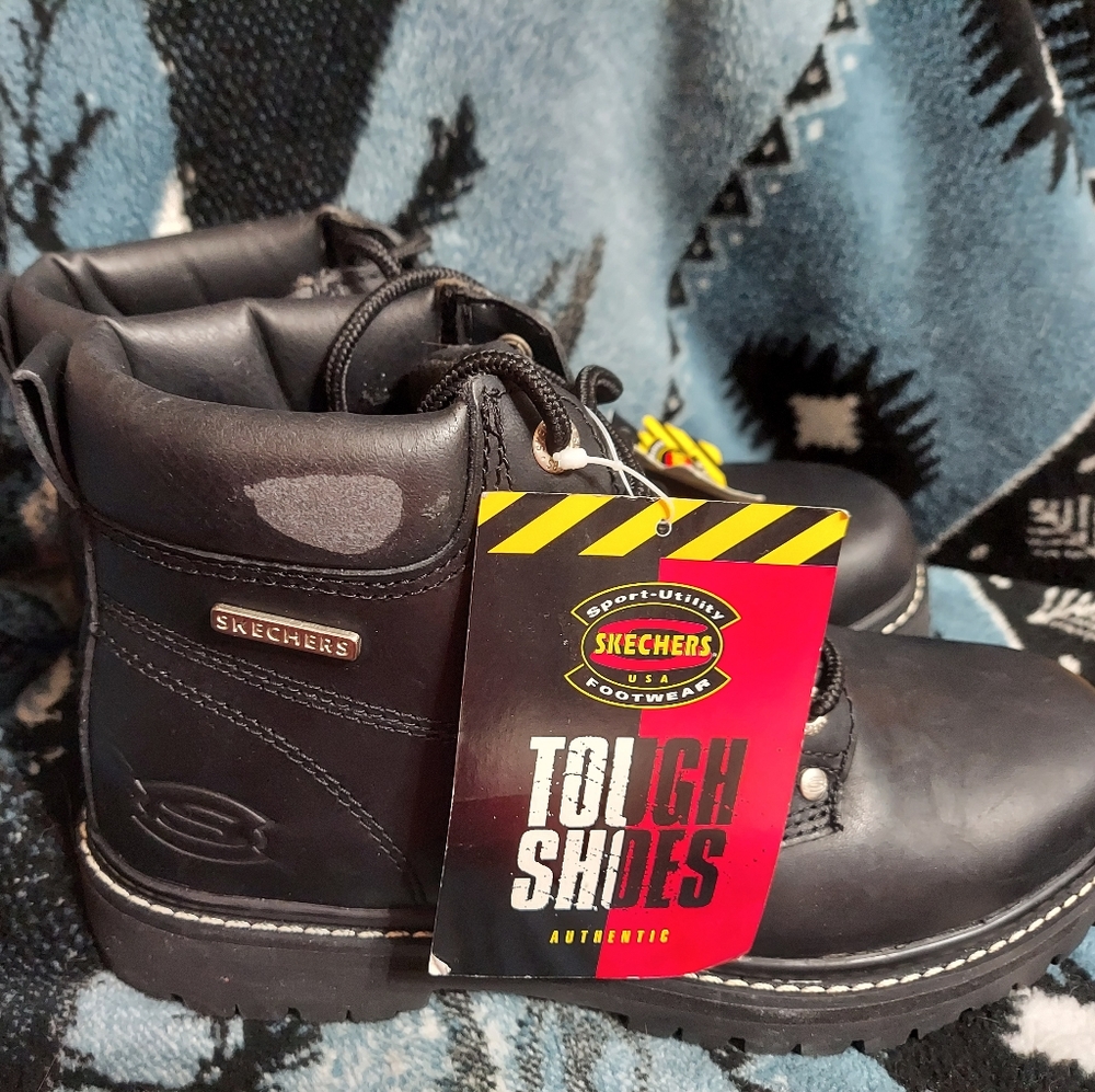 Skecher's 'Sport Utility' Authentic Tough Soe Boots/Black/Size '8' New - Picture 5 of 5